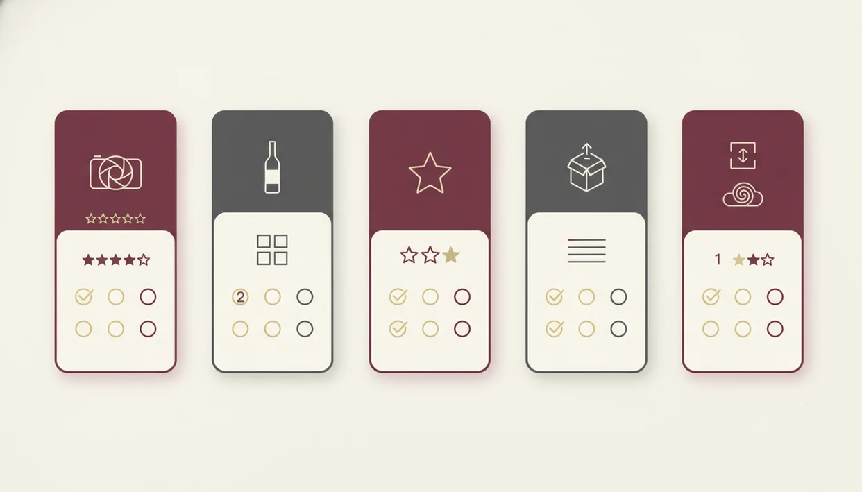 A clean icon-based comparison board shows app features like scanning, notes, search, and export.