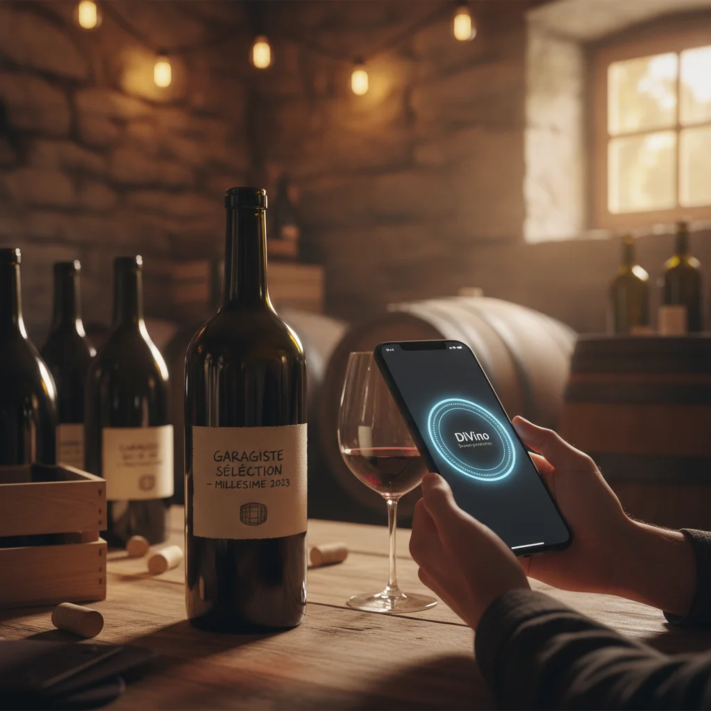 Small-production garagiste wine bottle being identified with the DiVino iPhone wine scanner